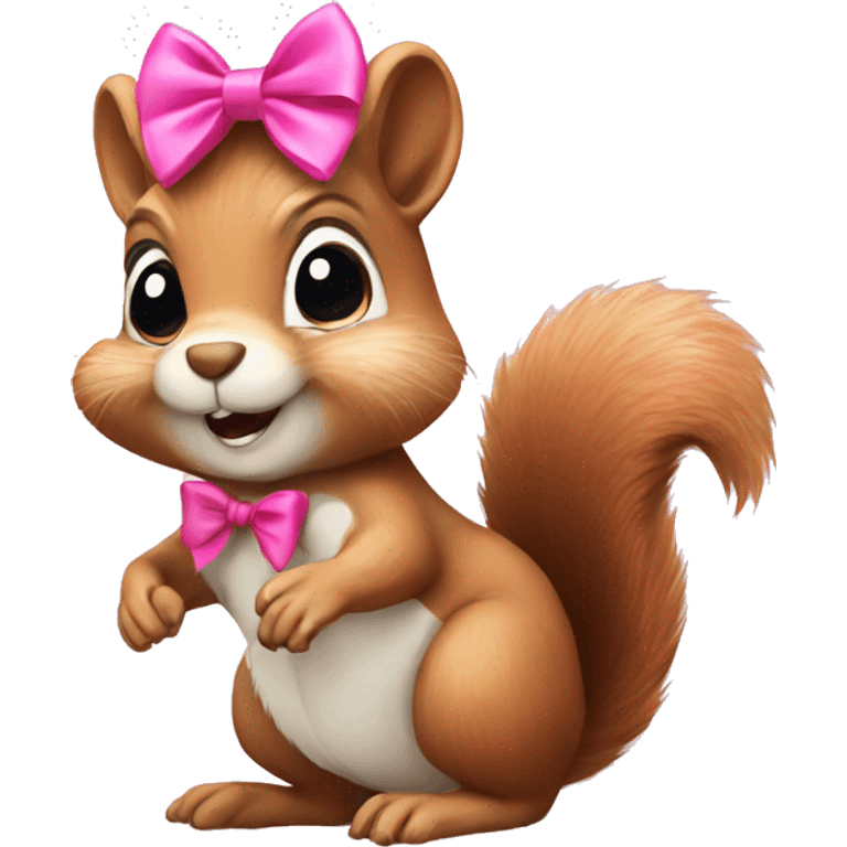 Squirrel with pink bow emoji