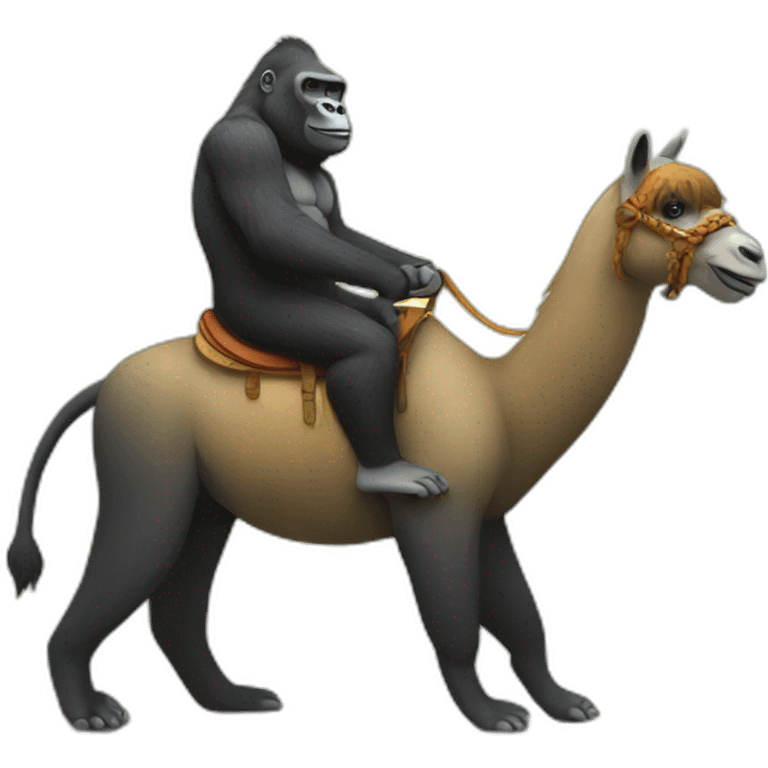 Gorilla riding a Llama emoji