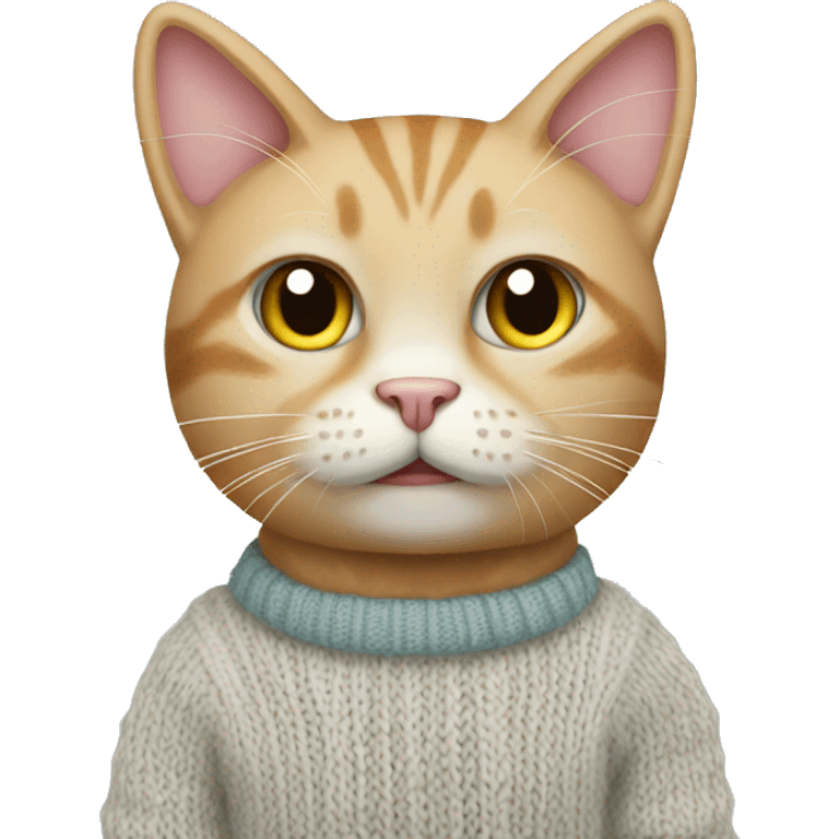 A cat wearing a knitted sweater  emoji