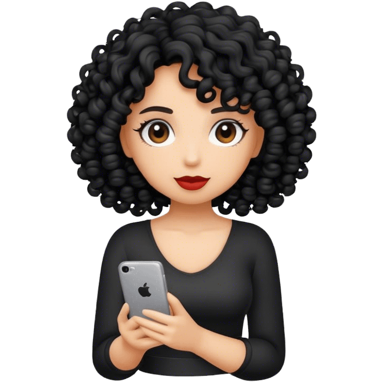 Creator content girl black curly emoji