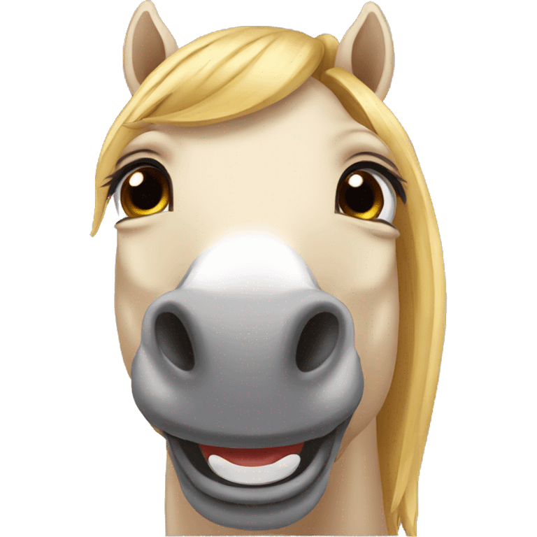 Horse smile emoji