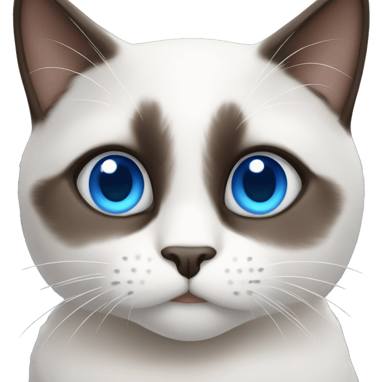 snowshoe cat with blue eyes  emoji