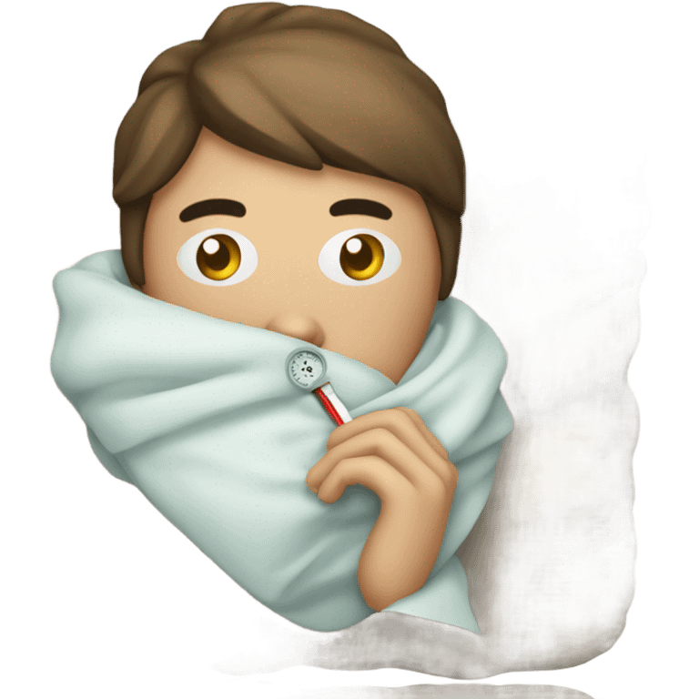 Person sick with flu emoji