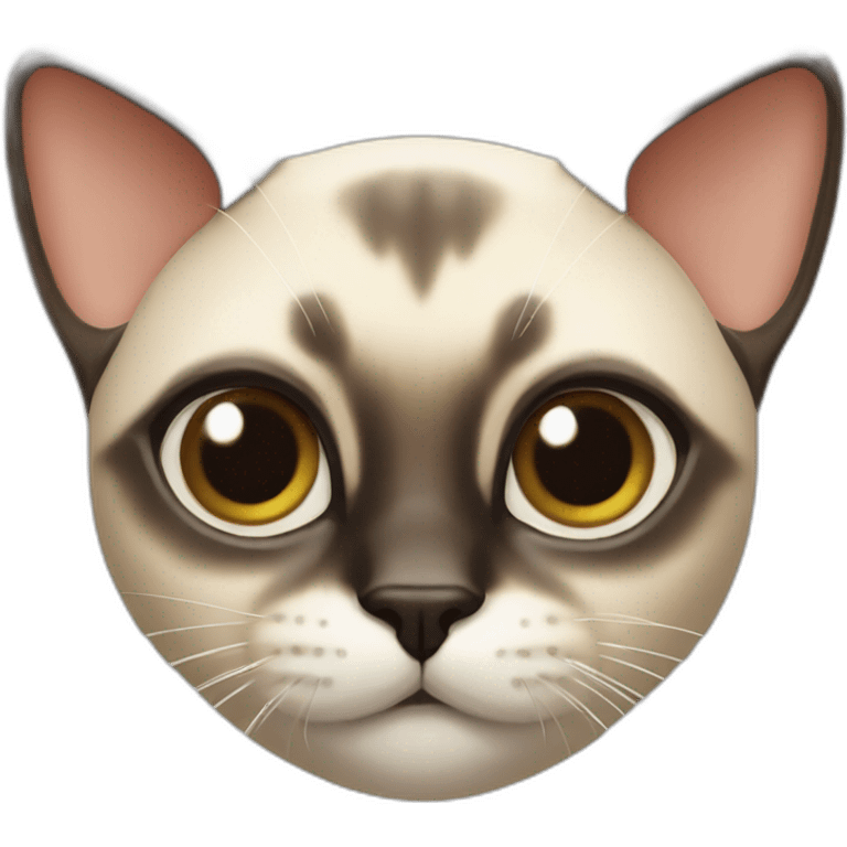 Siamese cat head ball-shaped emoji