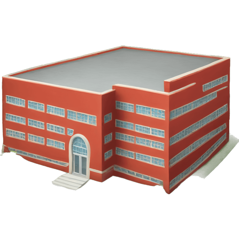 Red color school building  emoji