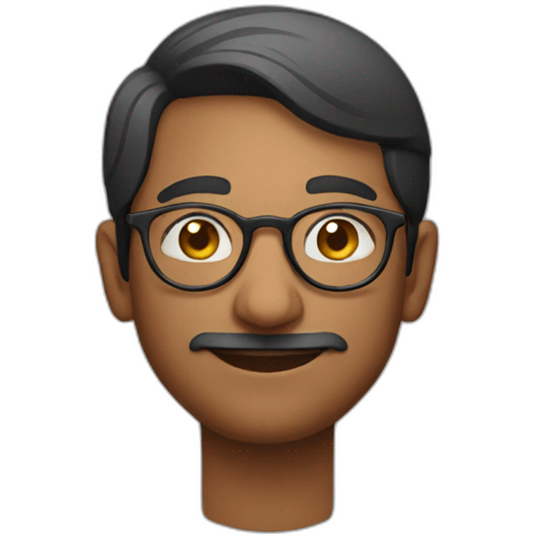 Indian man with round glasses, emoji