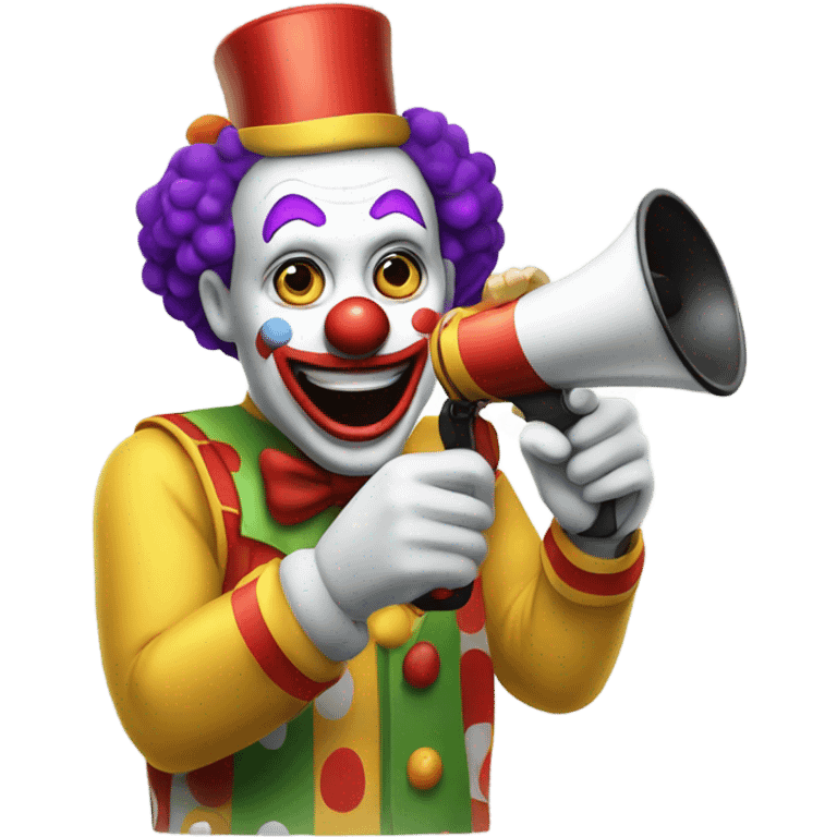 create and clown talking through a megaphone emoji