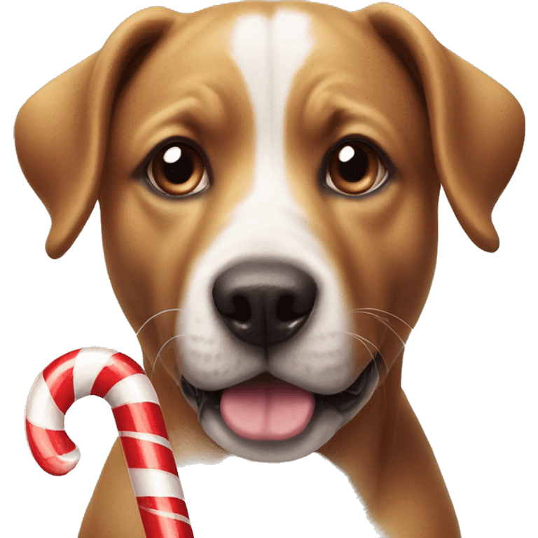 Dog with candy cane emoji