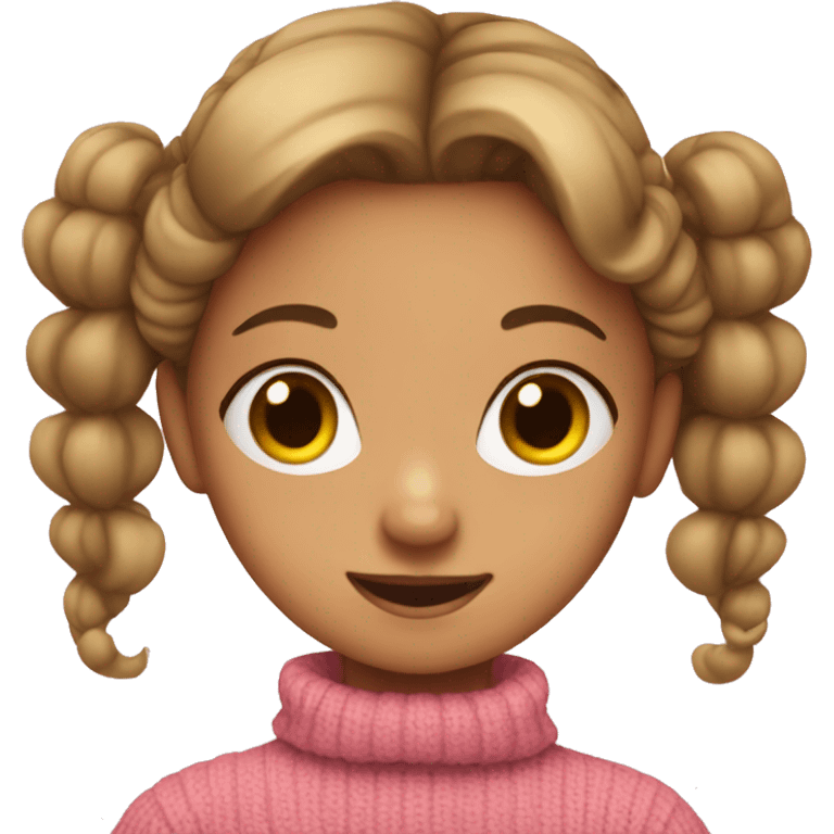 Girl wearing a bow on her hair and a pink sweater emoji