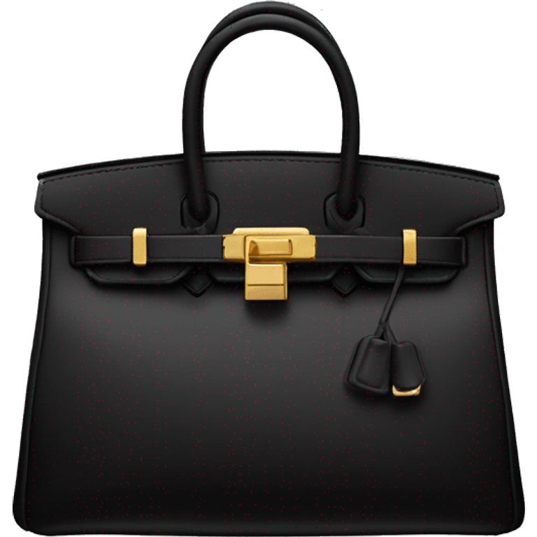 A black birkin bag with gold details emoji