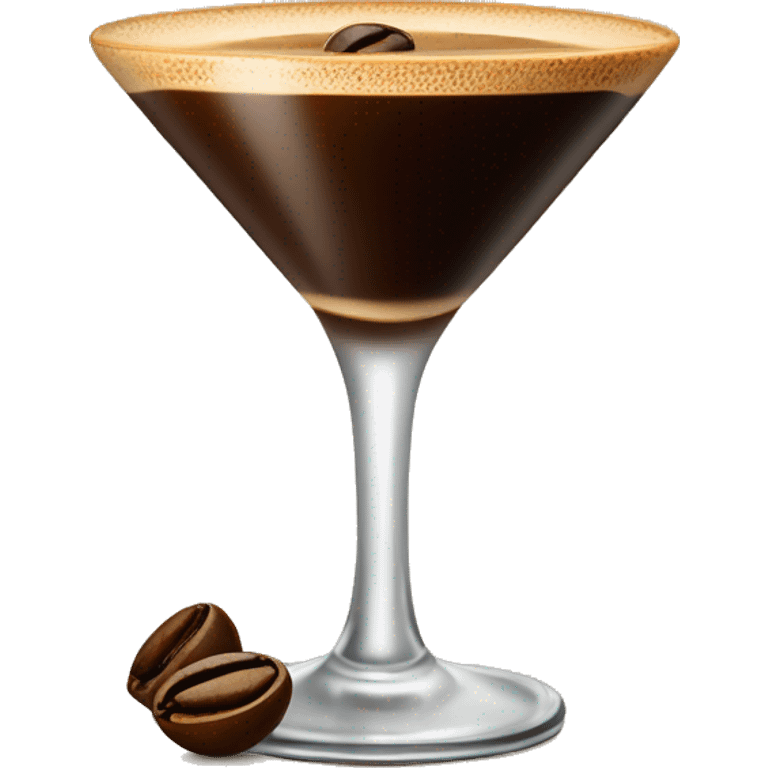 Espresso Martini with three coffee beans on top emoji