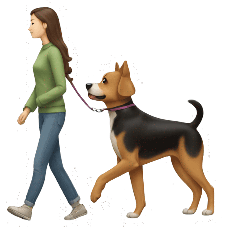 a dog walking a human emoji