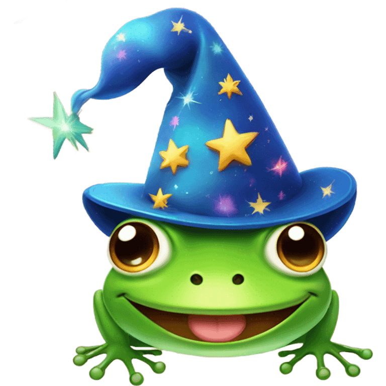 Frog with a magic hat emoji