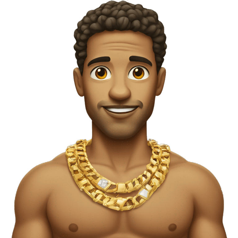 light skin cuban man with excessive gold jewelry  emoji