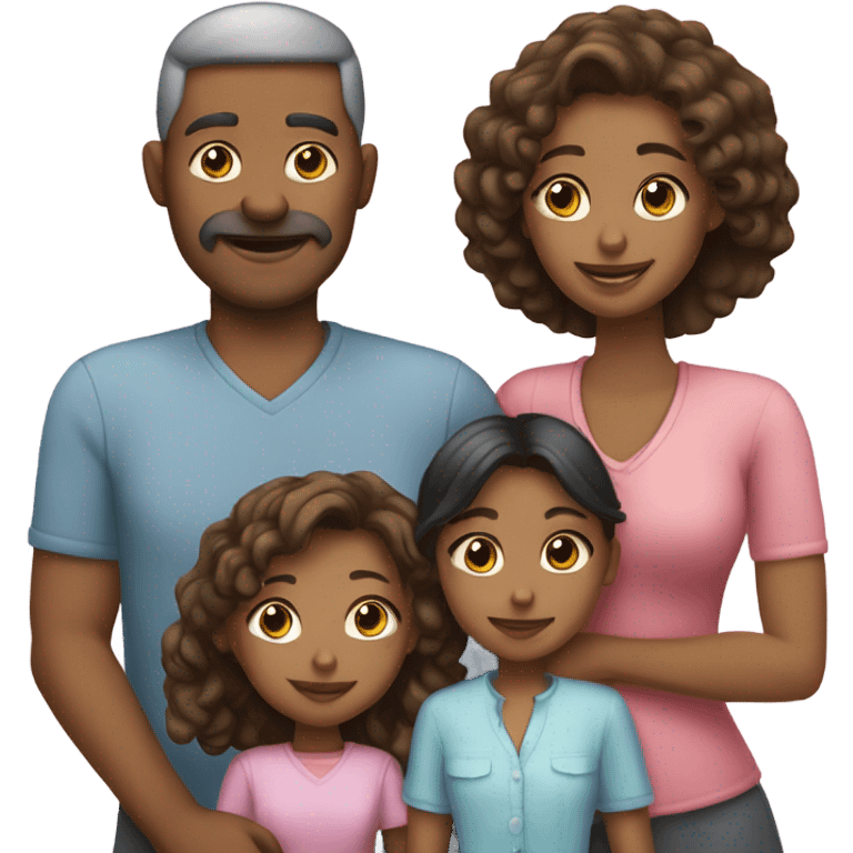 Family Father Mother and two daughters emoji