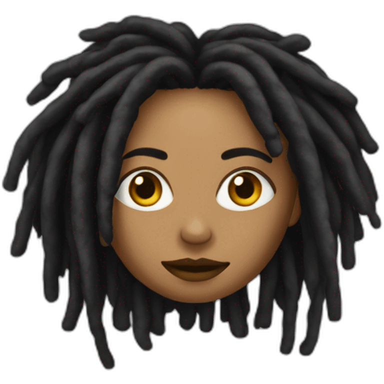 Femme noir avec des dreads emoji