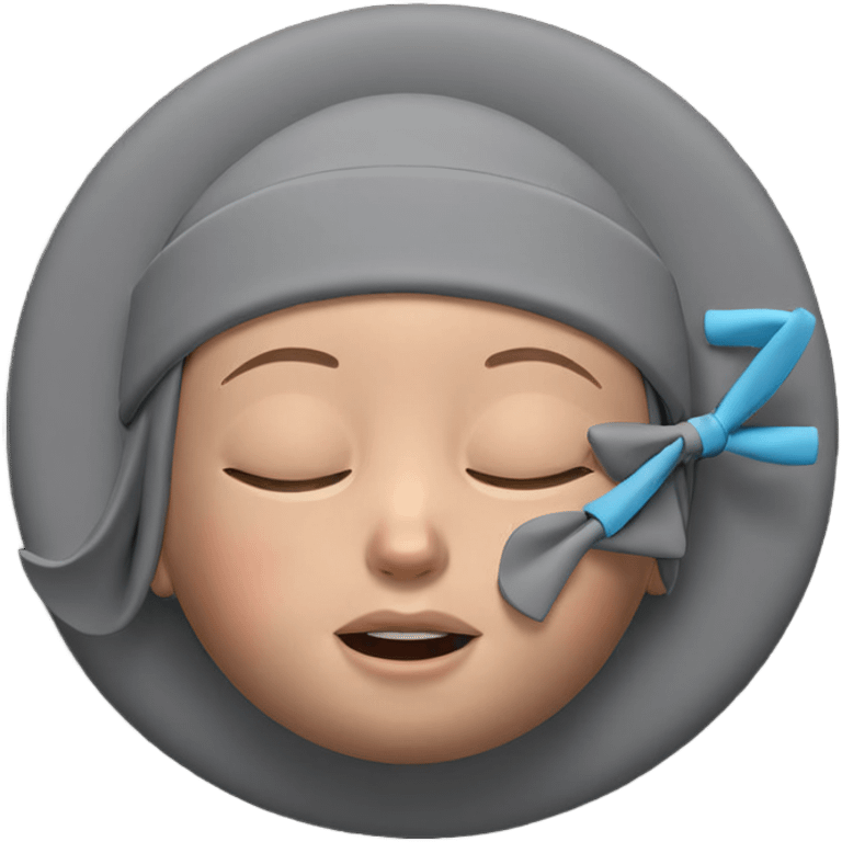 sleeping girl in grey headwear emoji