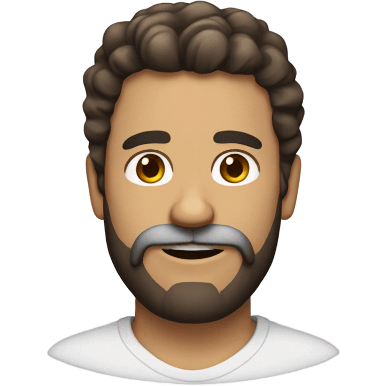 Man, brown hair, Cuban, beard white mustache  emoji