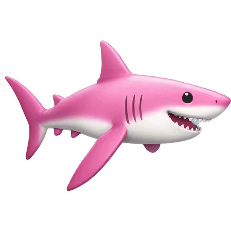 Pink smiling shark emoji