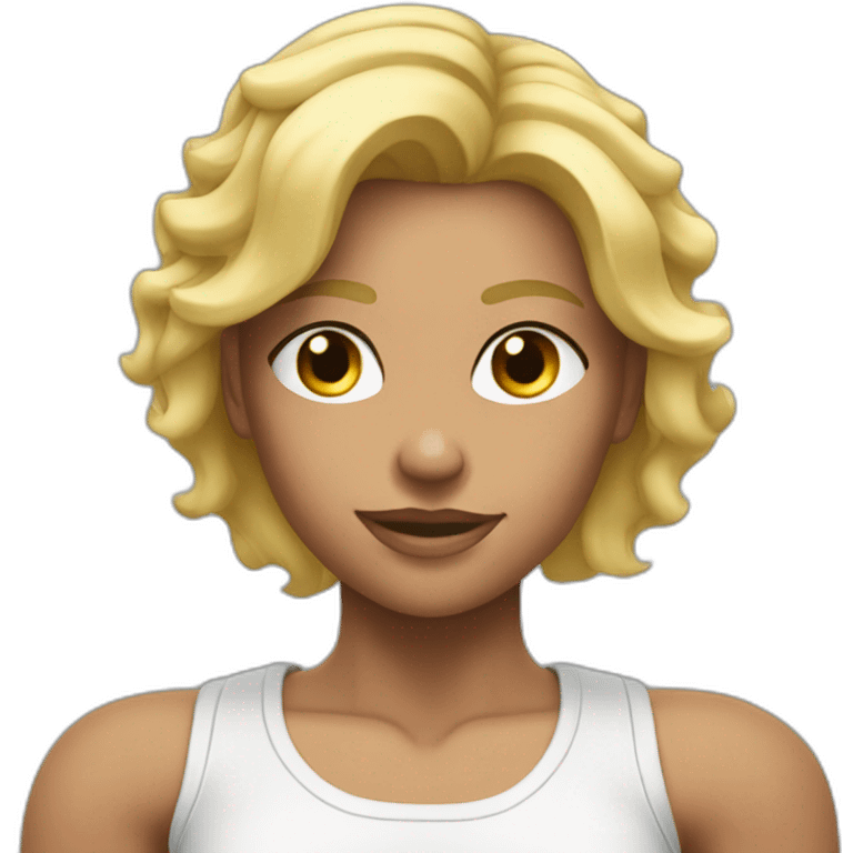 Strong muscle body blonde girl emoji