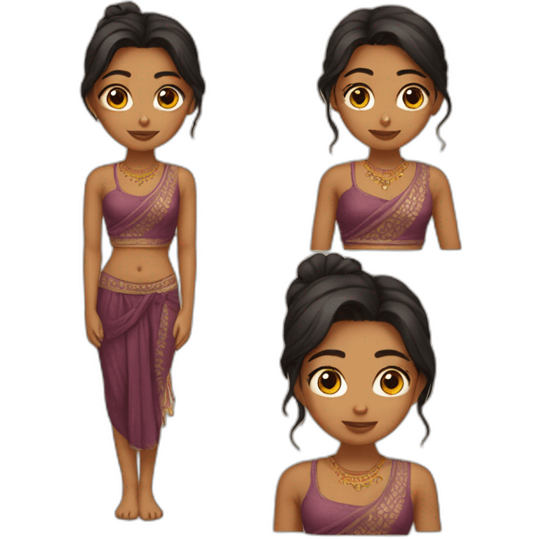 indian girl with crop top emoji