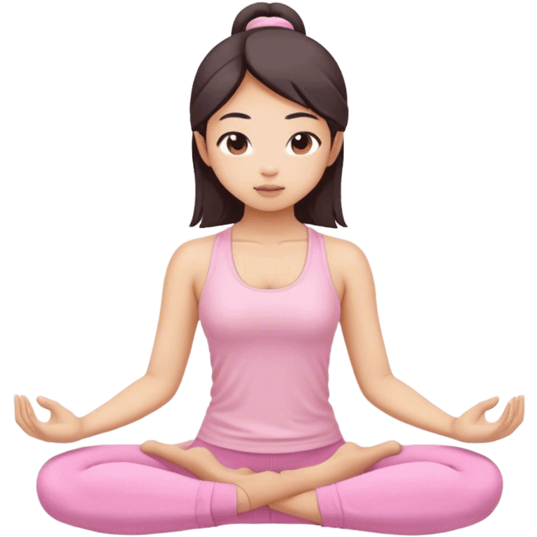 asian yoga girl light pink clothes  emoji