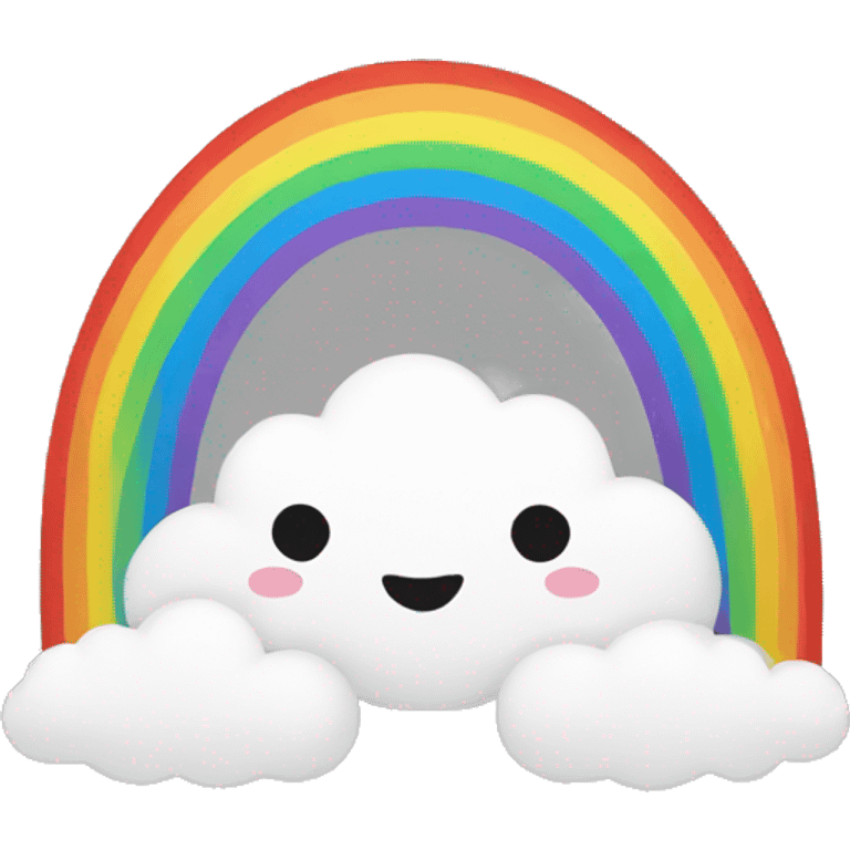 Black and white rainbow two clouds emoji