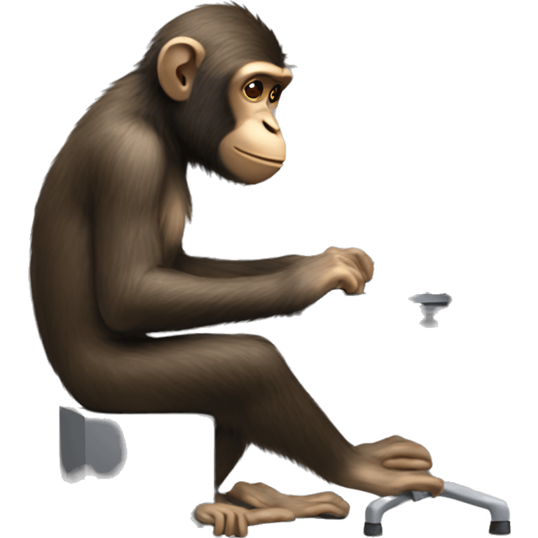 monkey typing on a computer emoji