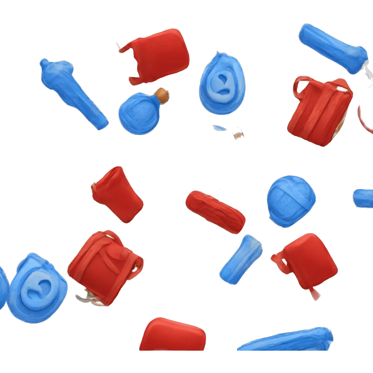 Red and blue items  emoji