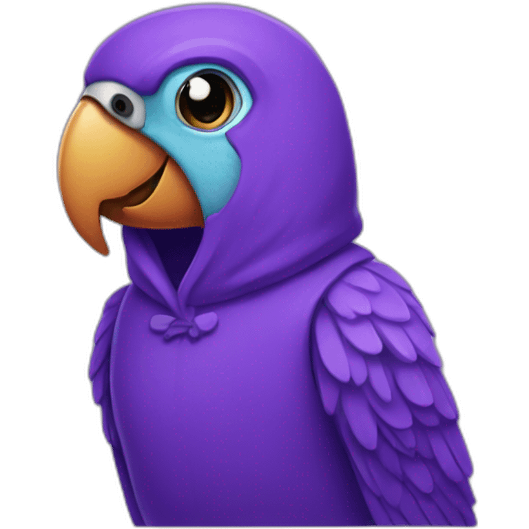 purple hoodie parrot emoji