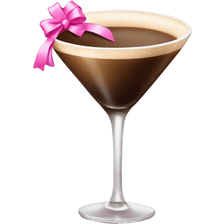 Espresso martini with pink bow infront  emoji