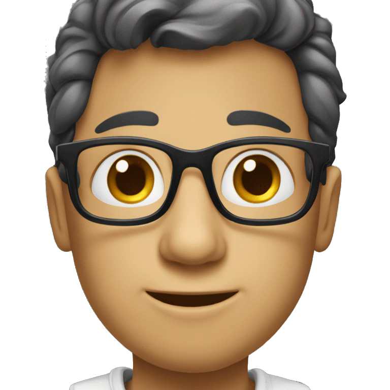 a hansdsome boy with glasse emoji