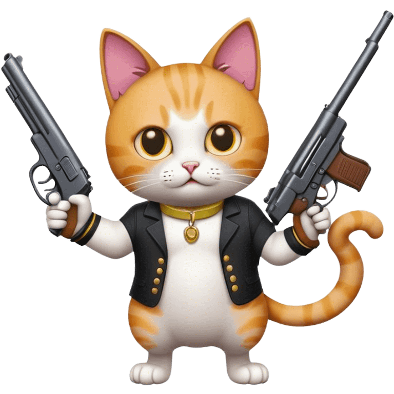 cat holding a gun emoji