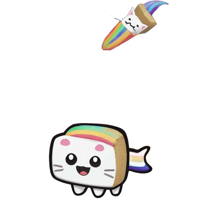 Nyan cat on a rainbow in outer space  emoji