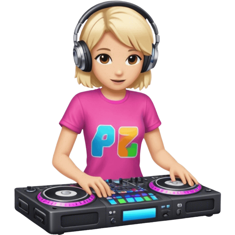 blond dj playing in colorful outfit emoji