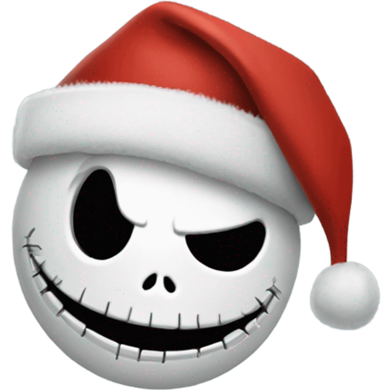 Jack skellington wearing Santa hat emoji