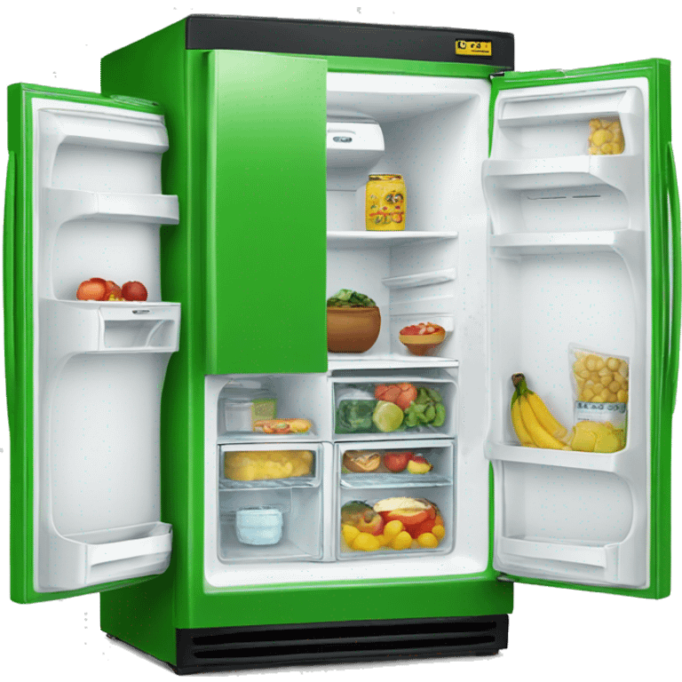 Two door green classic refrigerator  emoji