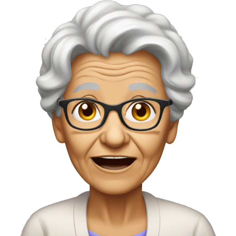 Crazy old grandmother emoji