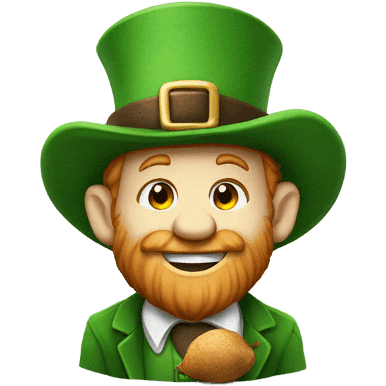 Leprechaun eating an acorn emoji