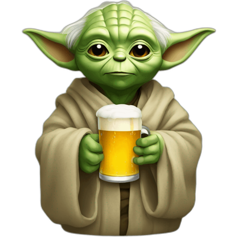 Yoda with beer emoji