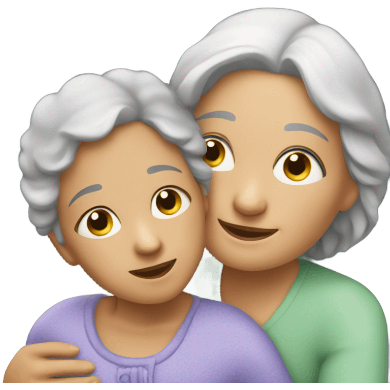 Grandma hugging girl emoji