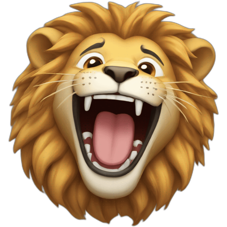 Lion laughing emoji