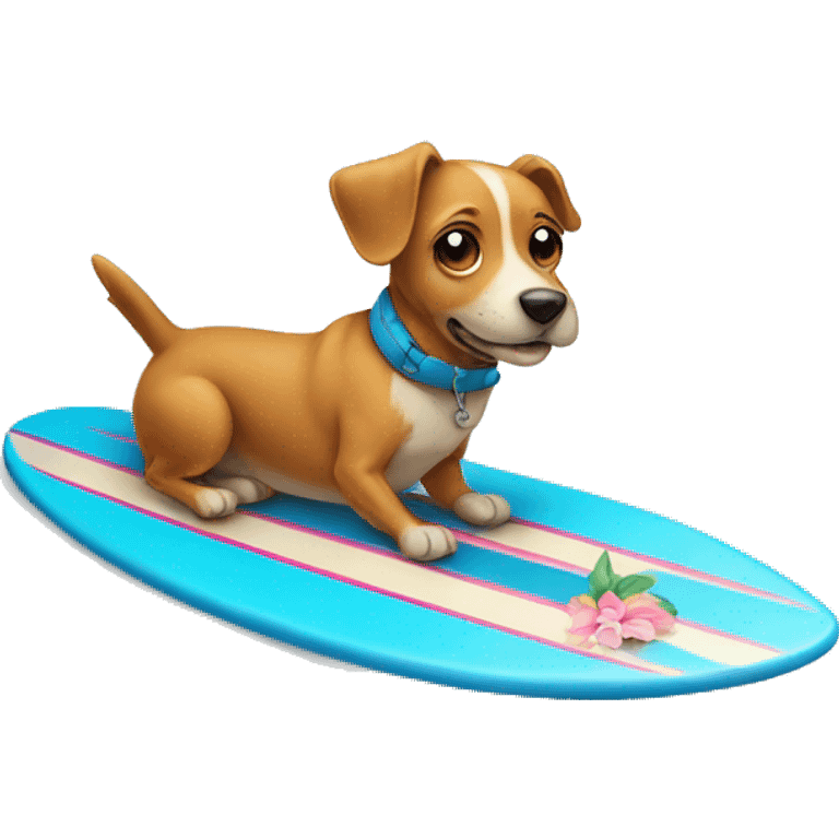 Dog on a surf board emoji