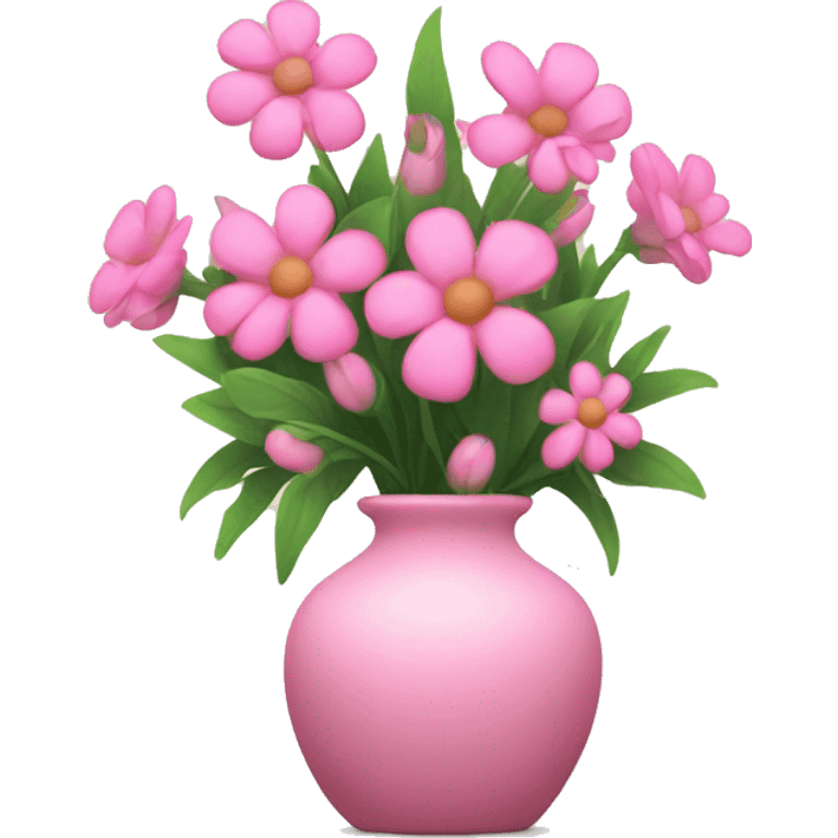 Pink flowers in vase emoji