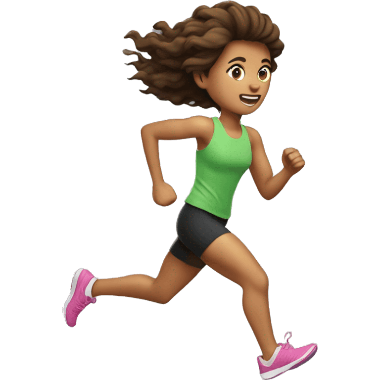 girl with brun hair running marathon  emoji