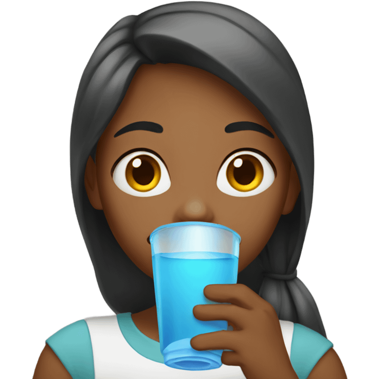 Girl drinking water  emoji