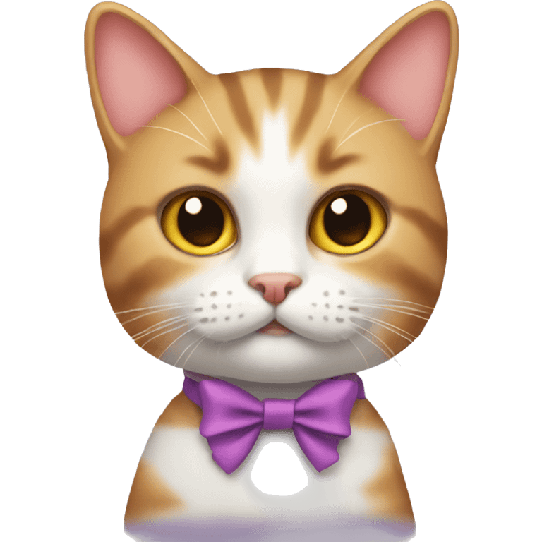 Cat wearing a bow emoji