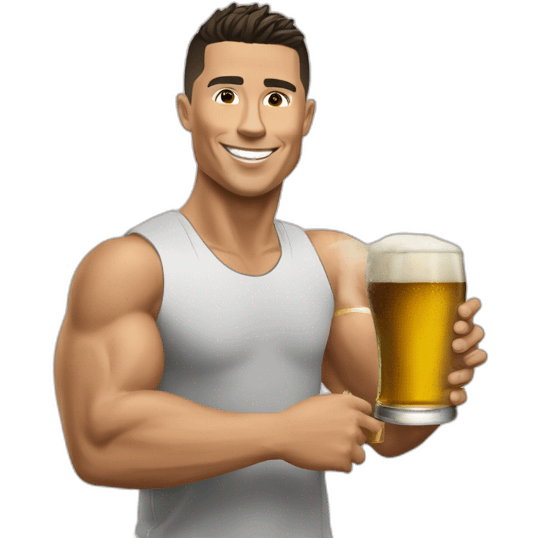 ronaldo avec une biere emoji