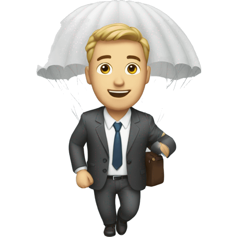 businessman parachute emoji