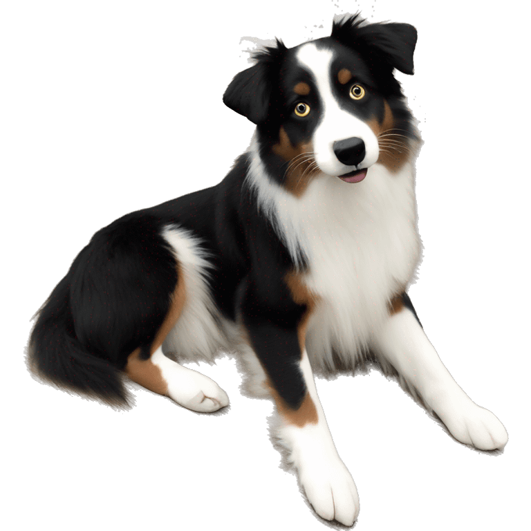 Black and white Mini Australian shepherd  emoji